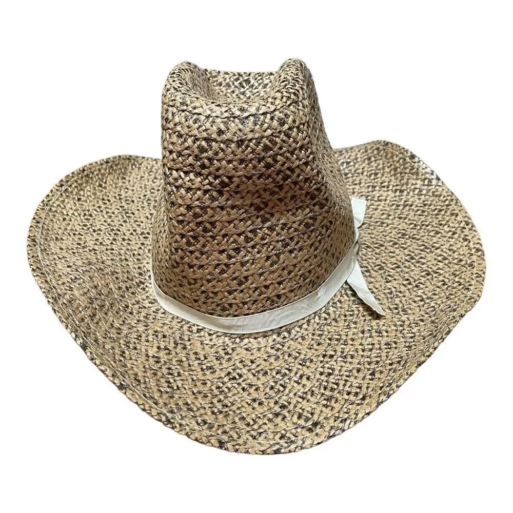 Vintage Dorfman Pacific Oakland CA  Raffia Coastal Cowgirl West Hat Small